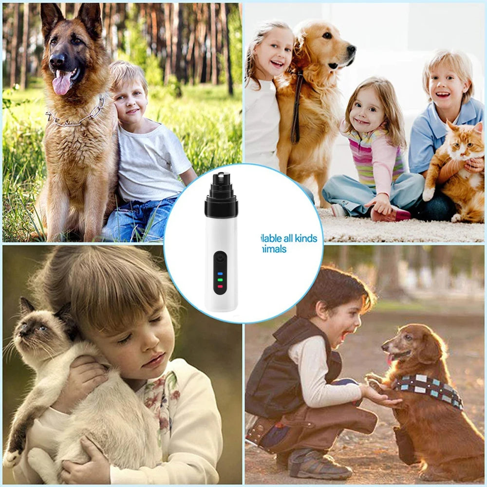 USB Rechargeable Electric Dog Nail Grinder Clippers for Dog Nail Grinders Pet Quiet Cat Paws Nail Grooming Trimmer Tools