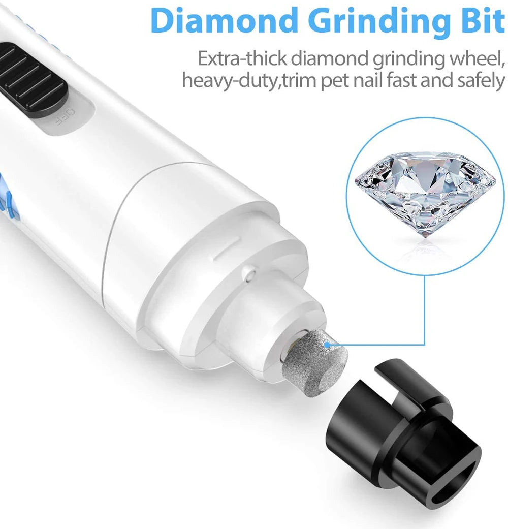USB Rechargeable Electric Dog Nail Grinder Clippers for Dog Nail Grinders Pet Quiet Cat Paws Nail Grooming Trimmer Tools