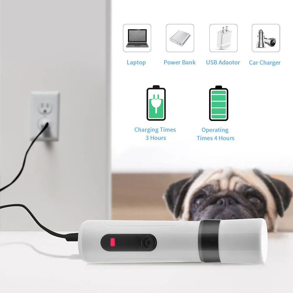 USB Rechargeable Electric Dog Nail Grinder Clippers for Dog Nail Grinders Pet Quiet Cat Paws Nail Grooming Trimmer Tools