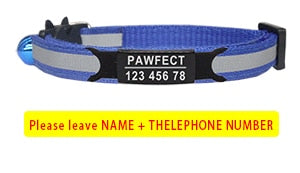 Reflective Cat Safety Buckle Collar Adjustable Custom Personalized ID