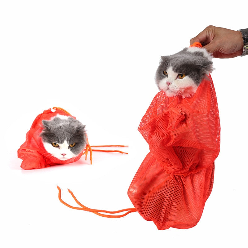 Mesh Cat Grooming Bath Bag