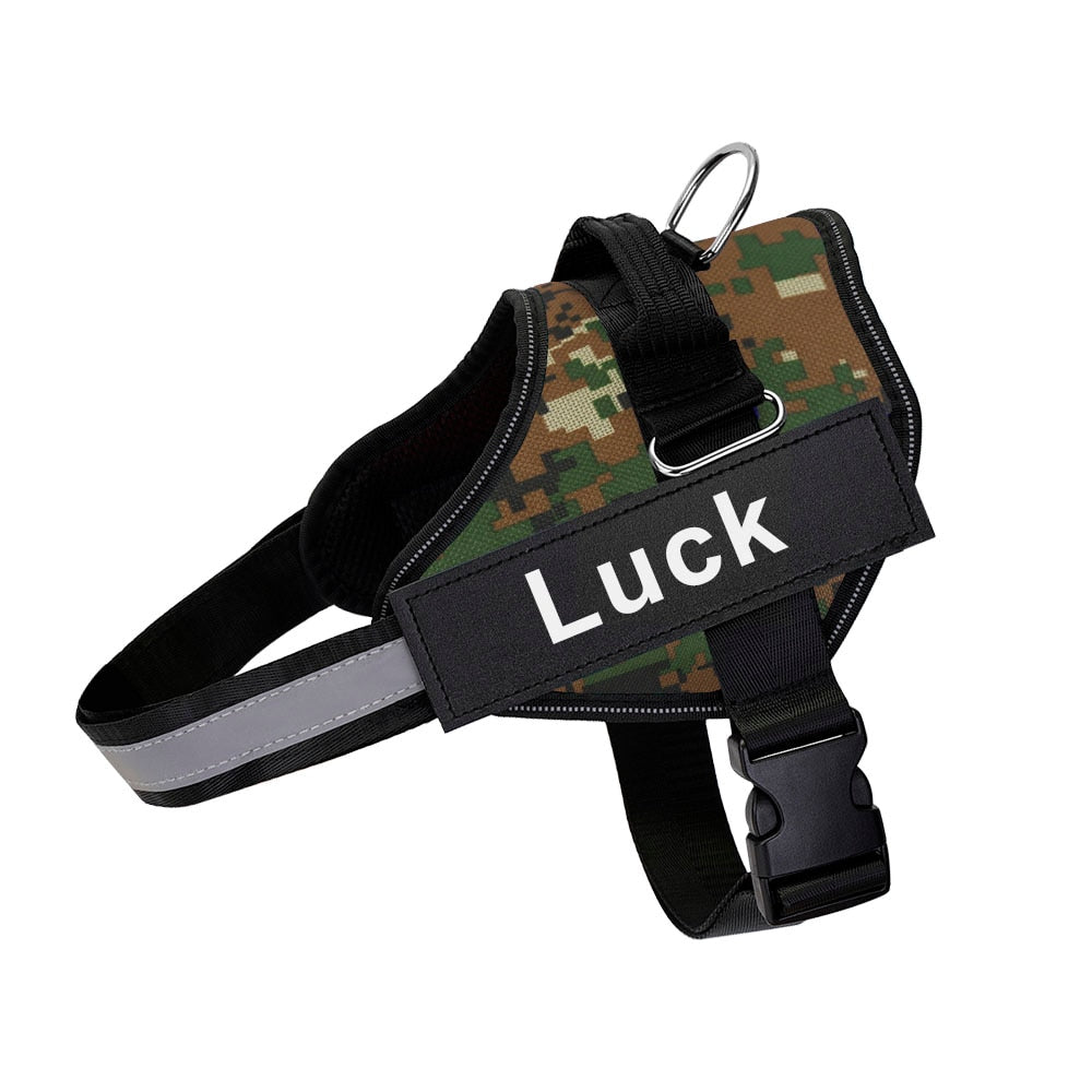 Dog Harness Vest ID Patch Customized Reflective Breathable Adjustable Pet Harness For Dog