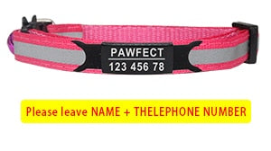 Reflective Cat Safety Buckle Collar Adjustable Custom Personalized ID