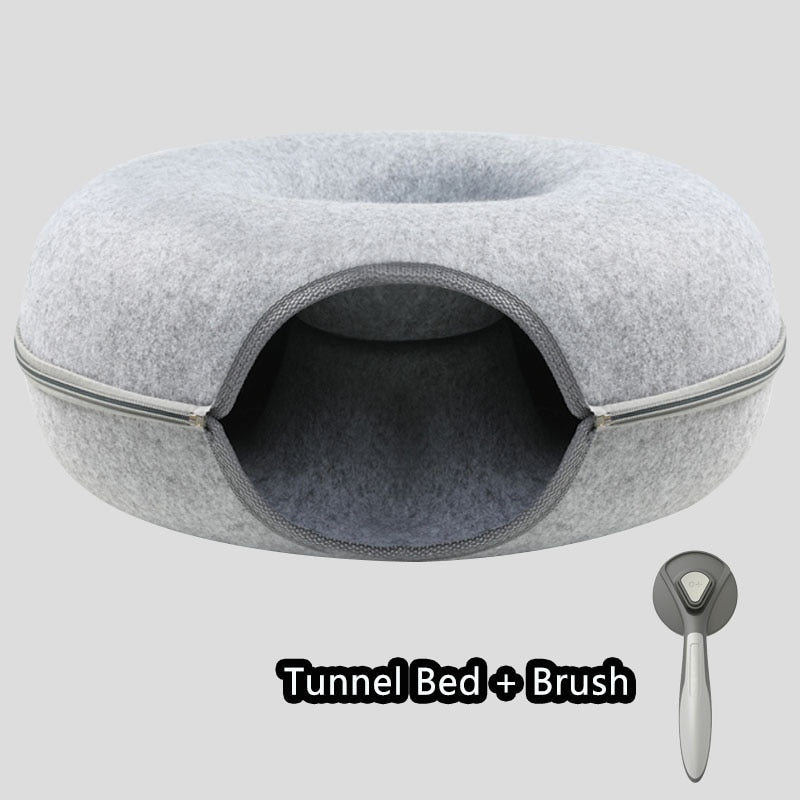 Donut Pet Cat Tunnel Interactive Play Toy Cat bed