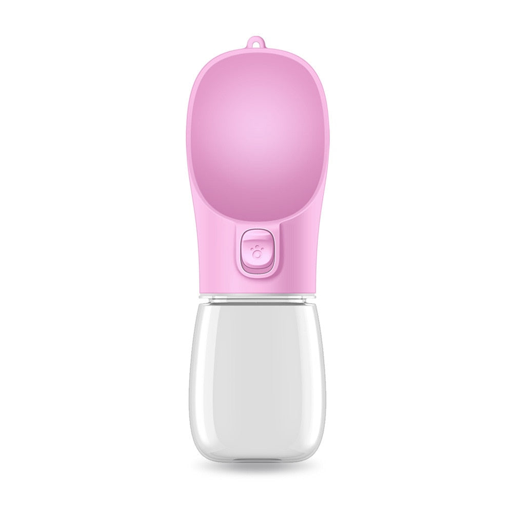 Our Portable Dog Water Bottle is specially designed to keep your dog happy, healthy & hydrated while on the go. It dispenses the perfect amount of water into the attached mini bowl. Let your dog drink and then press the button to suck back the unfinished water. It's perfect for walks, hikes, camping, and everyday use!