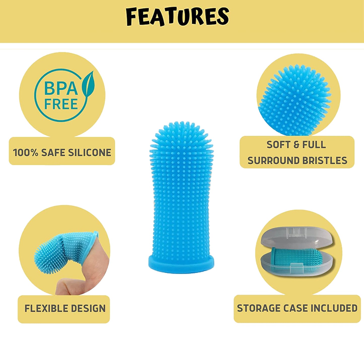 Dog Super Soft Pet Finger Toothbrush Teeth Cleaning Bad Breath Care