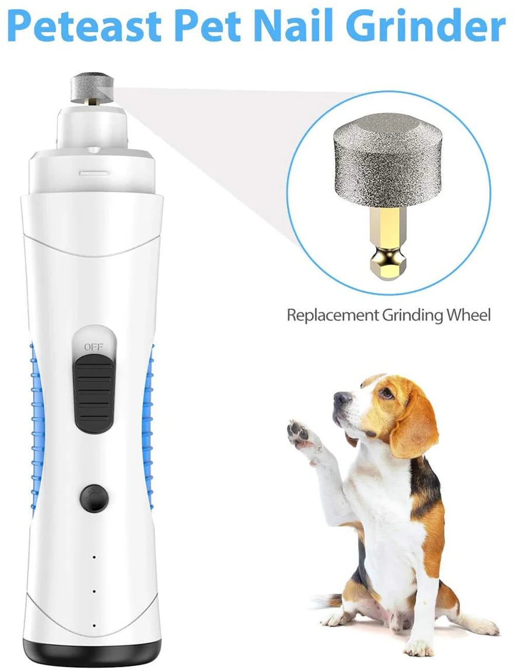 USB Rechargeable Electric Dog Nail Grinder Clippers for Dog Nail Grinders Pet Quiet Cat Paws Nail Grooming Trimmer Tools