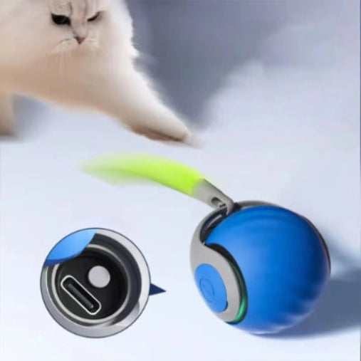TwistTail™Interactive Pet Toy Ball USB Rechargeable Automatic Moving Rolling Ball
