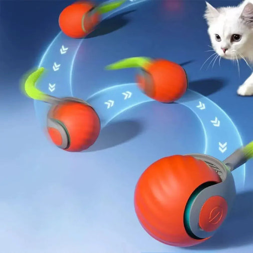TwistTail™Interactive Pet Toy Ball USB Rechargeable Automatic Moving Rolling Ball