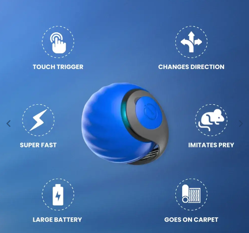 TwistTail™Interactive Pet Toy Ball USB Rechargeable Automatic Moving Rolling Ball