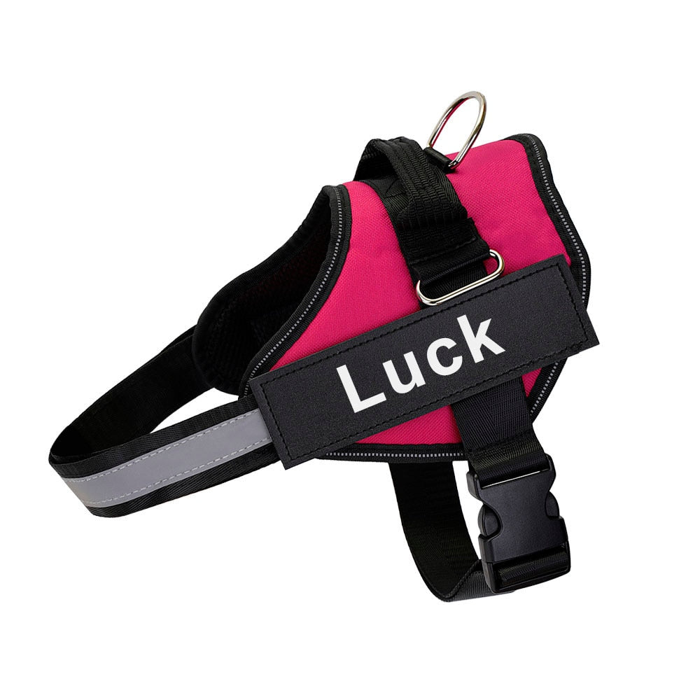 Dog Harness Vest ID Patch Customized Reflective Breathable Adjustable Pet Harness For Dog