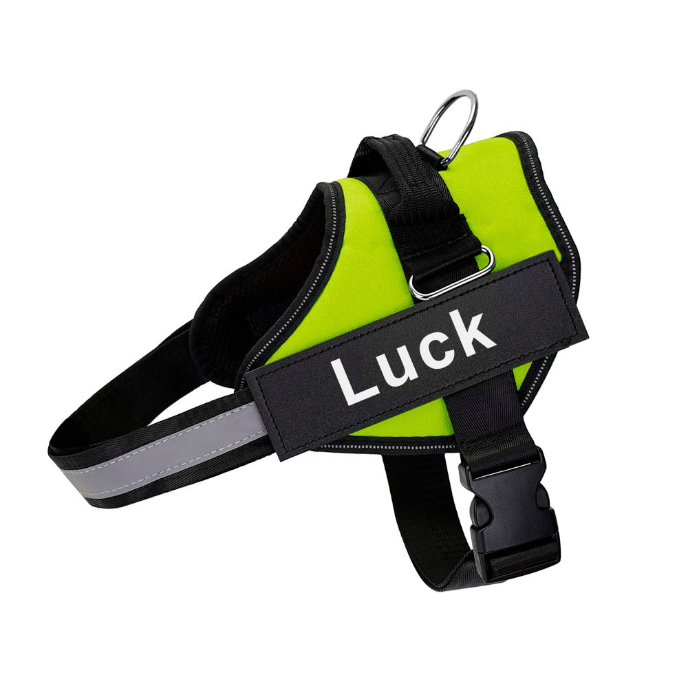 Dog Harness Vest ID Patch Customized Reflective Breathable Adjustable Pet Harness For Dog