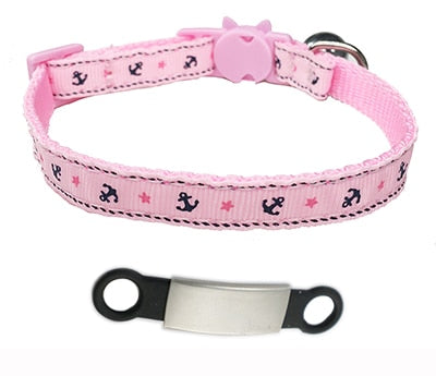 Personalized ID Tag Cat Collar Bell Engraving Safety Breakaway