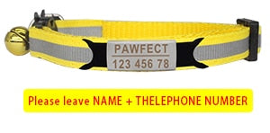 Reflective Cat Safety Buckle Collar Adjustable Custom Personalized ID
