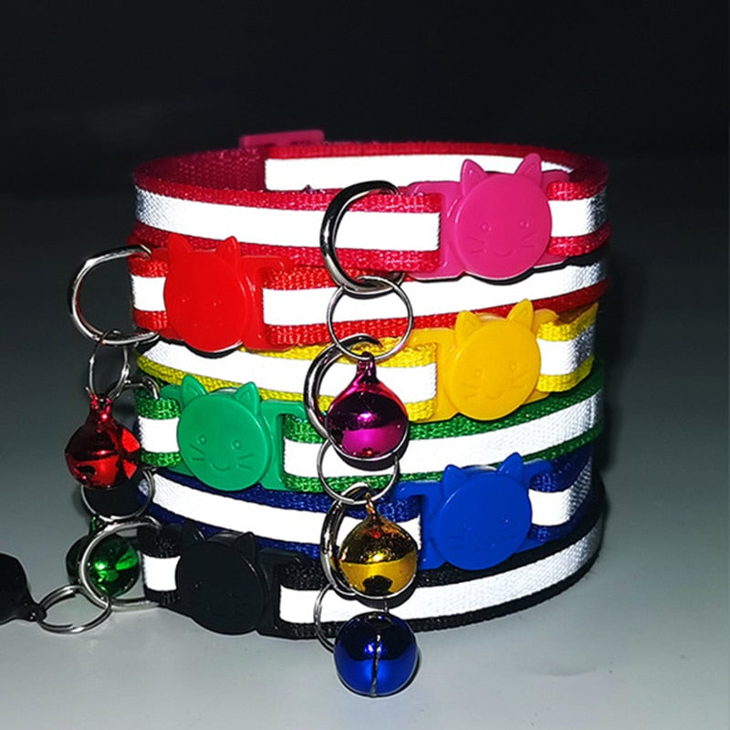 Reflective Cat Safety Buckle Collar Adjustable Custom Personalized ID