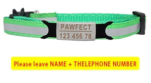 Reflective Cat Safety Buckle Collar Adjustable Custom Personalized ID