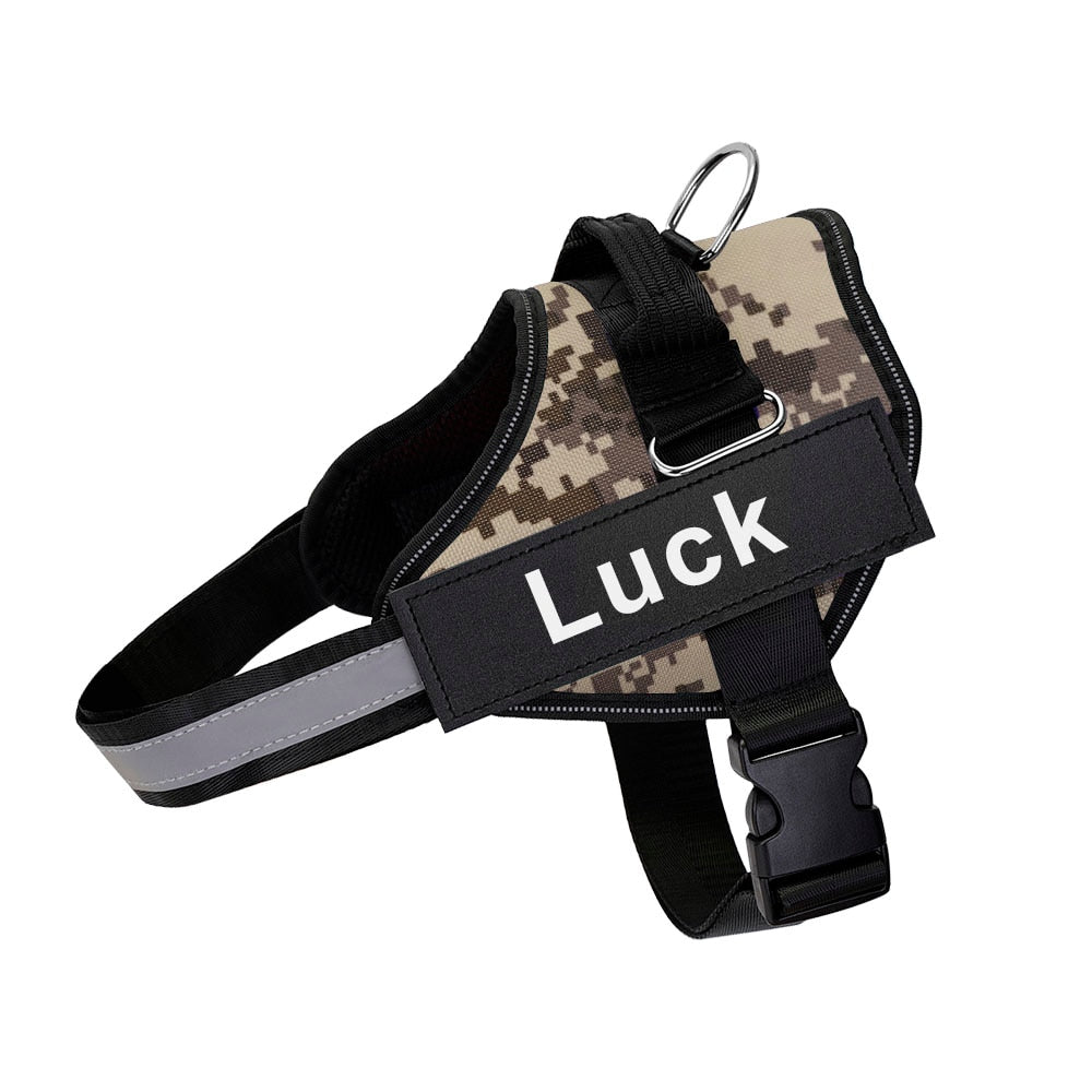 Dog Harness Vest ID Patch Customized Reflective Breathable Adjustable Pet Harness For Dog