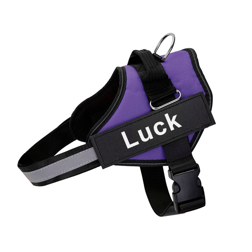 Dog Harness Vest ID Patch Customized Reflective Breathable Adjustable Pet Harness For Dog