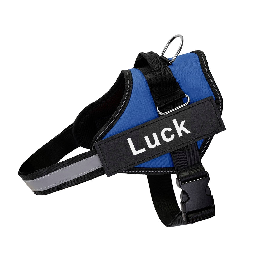 Dog Harness Vest ID Patch Customized Reflective Breathable Adjustable Pet Harness For Dog