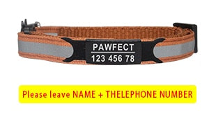 Reflective Cat Safety Buckle Collar Adjustable Custom Personalized ID