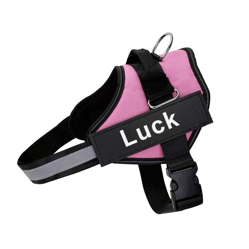 Dog Harness Vest ID Patch Customized Reflective Breathable Adjustable Pet Harness For Dog
