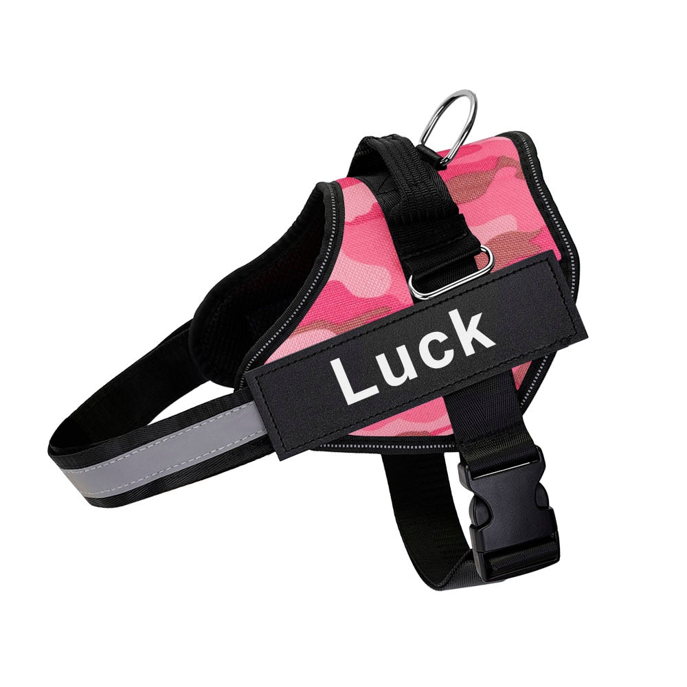 Dog Harness Vest ID Patch Customized Reflective Breathable Adjustable Pet Harness For Dog
