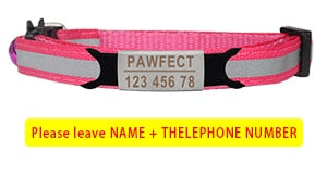 Reflective Cat Safety Buckle Collar Adjustable Custom Personalized ID