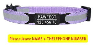 Reflective Cat Safety Buckle Collar Adjustable Custom Personalized ID