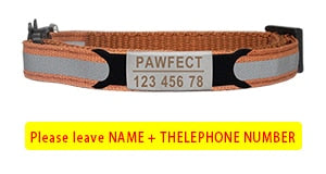 Reflective Cat Safety Buckle Collar Adjustable Custom Personalized ID
