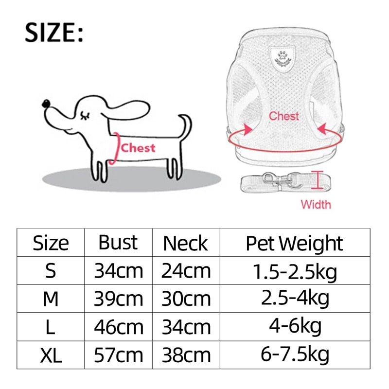 Cat Harness Adjustable Vest Walking Lead Leash For Puppy Dogs Collar