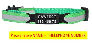 Reflective Cat Safety Buckle Collar Adjustable Custom Personalized ID