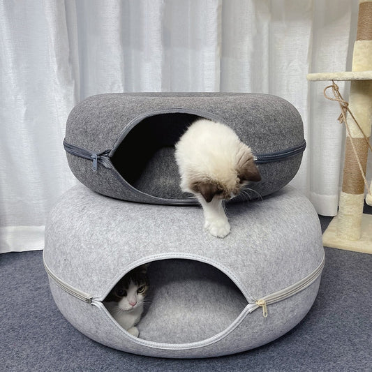 Donut Pet Cat Tunnel Interactive Play Toy Cat bed