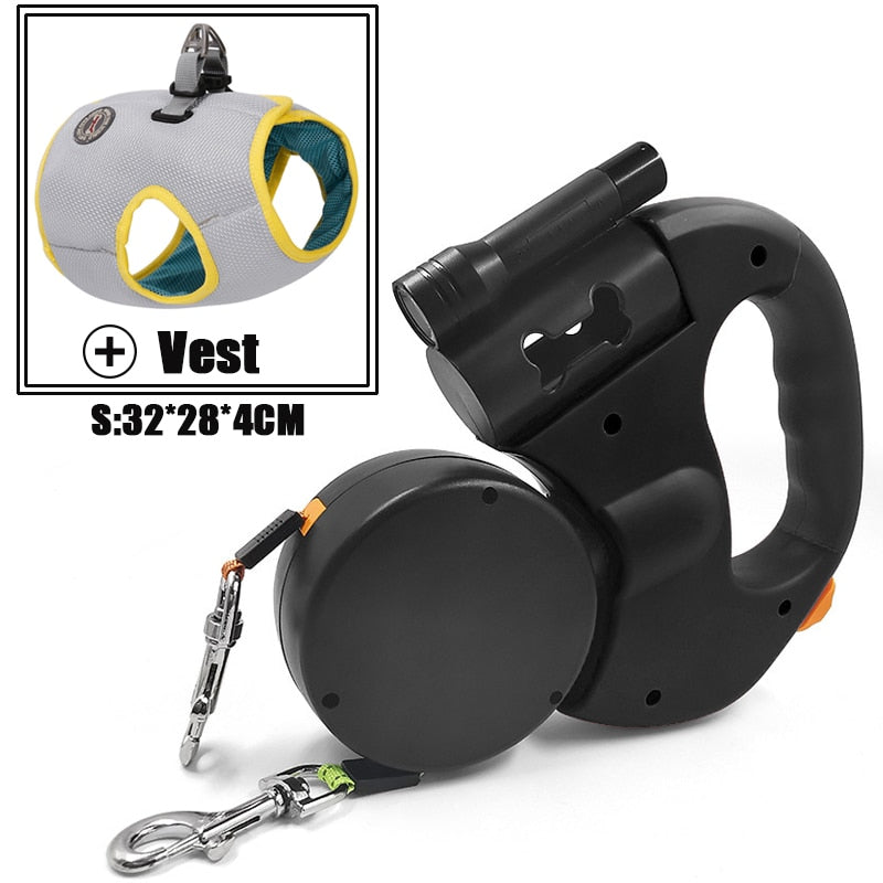Automatic Reflective Double-Ended Leash Lead