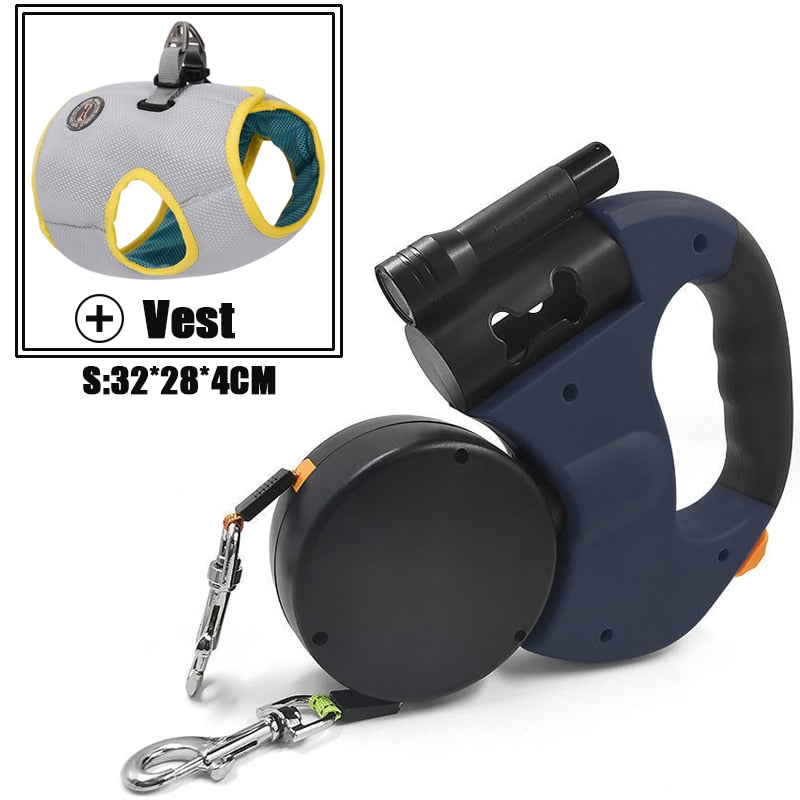 Automatic Reflective Double-Ended Leash Lead