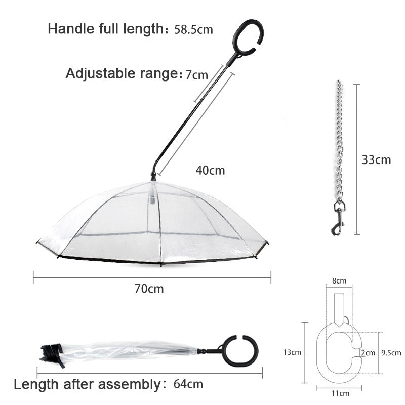 Pet Dog Transparent Umbrella