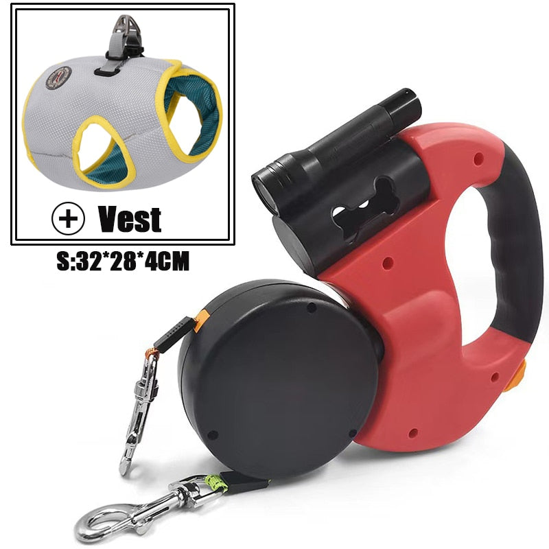 Automatic Reflective Double-Ended Leash Lead