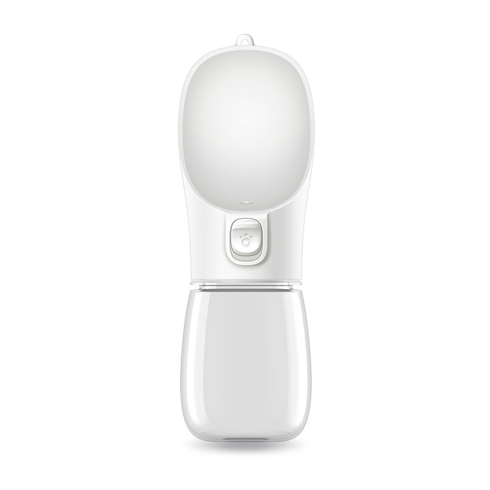 Our Portable Dog Water Bottle is specially designed to keep your dog happy, healthy & hydrated while on the go. It dispenses the perfect amount of water into the attached mini bowl. Let your dog drink and then press the button to suck back the unfinished water. It's perfect for walks, hikes, camping, and everyday use!