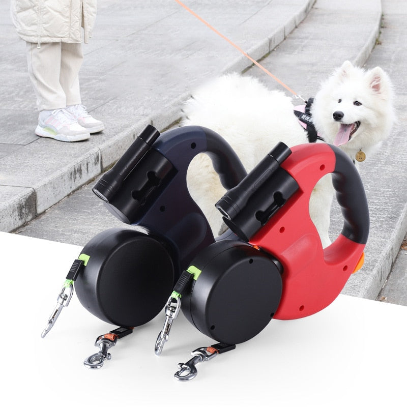 Automatic Reflective Double-Ended Leash Lead