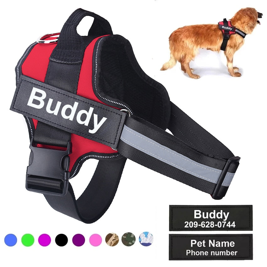 Personalized Dog Harness NO PULL Reflective Breathable Adjustable Pet Harness