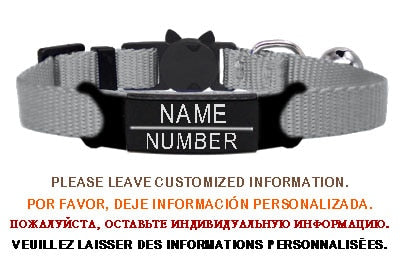 Personalized ID Tag Cat Collar Bell Engraving Safety Breakaway