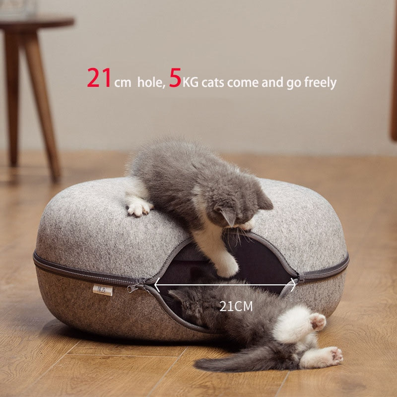 Donut Pet Cat Tunnel Interactive Play Toy Cat bed
