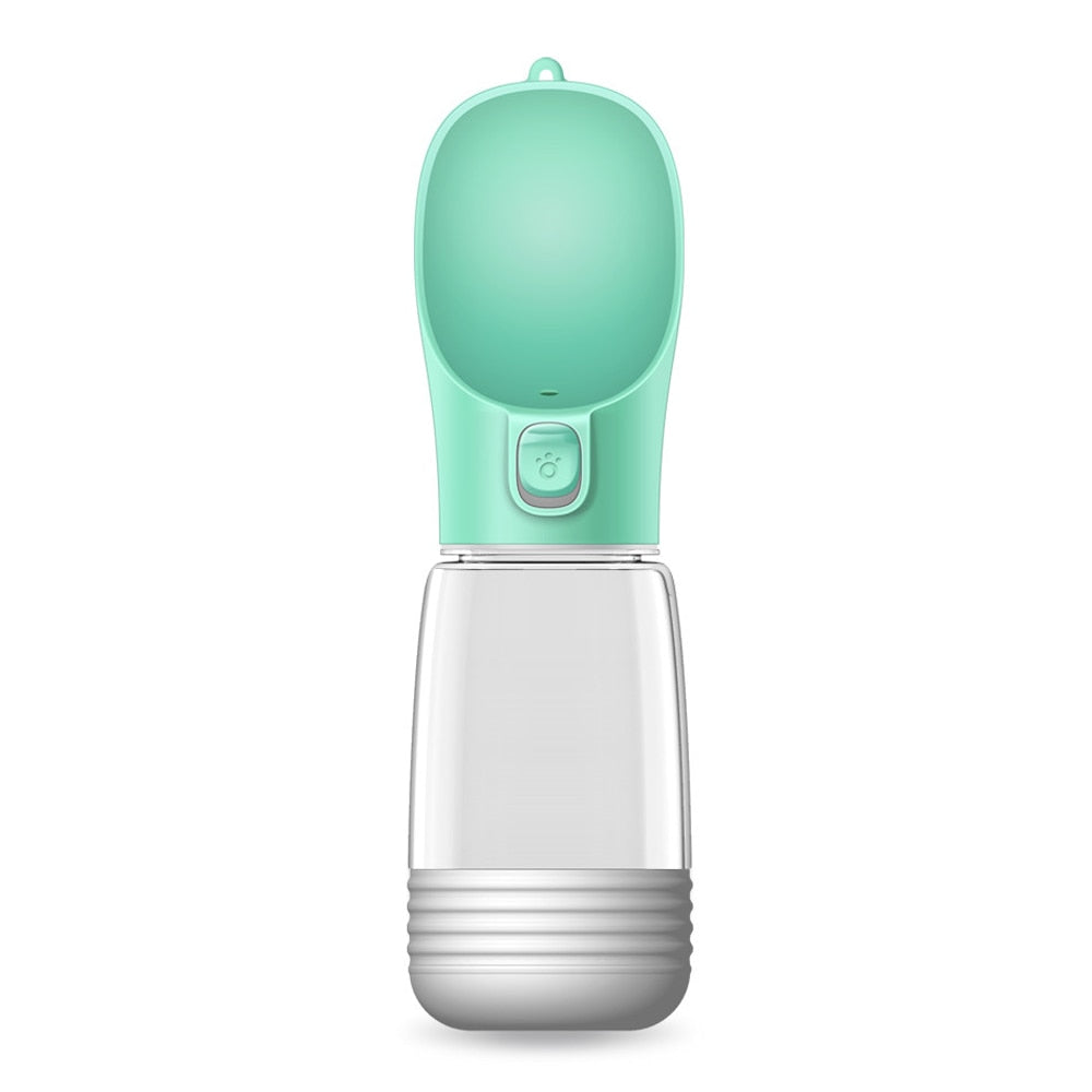 Our Portable Dog Water Bottle is specially designed to keep your dog happy, healthy & hydrated while on the go. It dispenses the perfect amount of water into the attached mini bowl. Let your dog drink and then press the button to suck back the unfinished water. It's perfect for walks, hikes, camping, and everyday use!