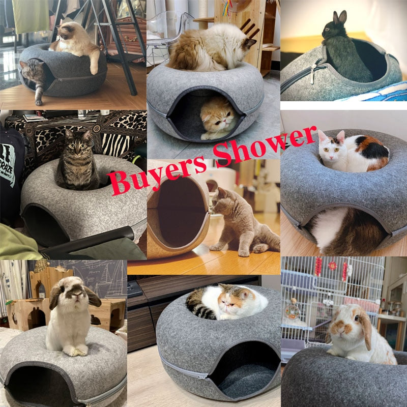 Donut Pet Cat Tunnel Interactive Play Toy Cat bed