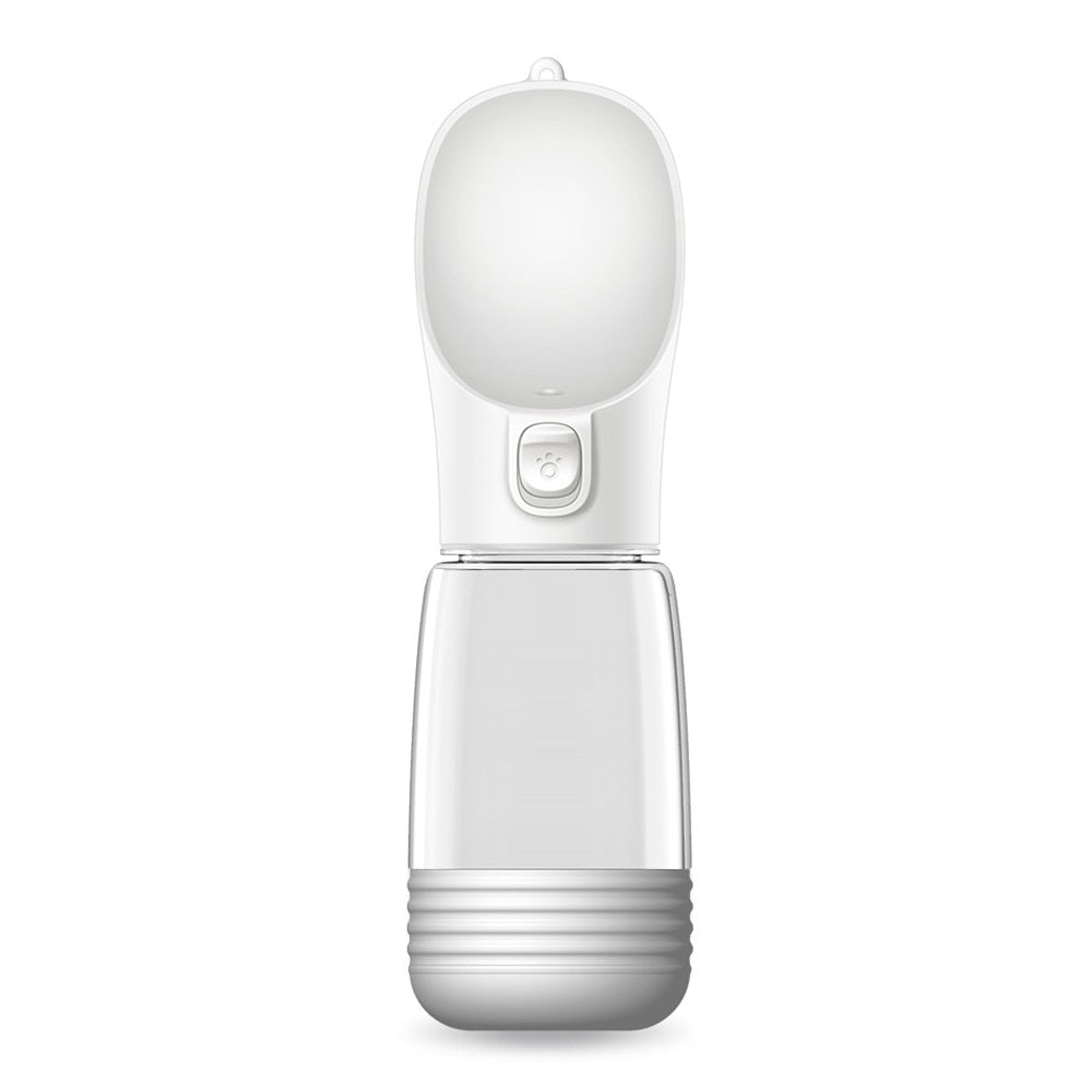 Our Portable Dog Water Bottle is specially designed to keep your dog happy, healthy & hydrated while on the go. It dispenses the perfect amount of water into the attached mini bowl. Let your dog drink and then press the button to suck back the unfinished water. It's perfect for walks, hikes, camping, and everyday use!