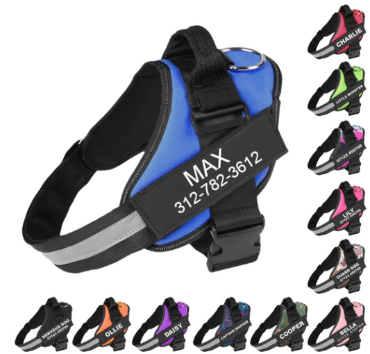 Personalized Dog Harness NO PULL Reflective Breathable Adjustable Pet Harness