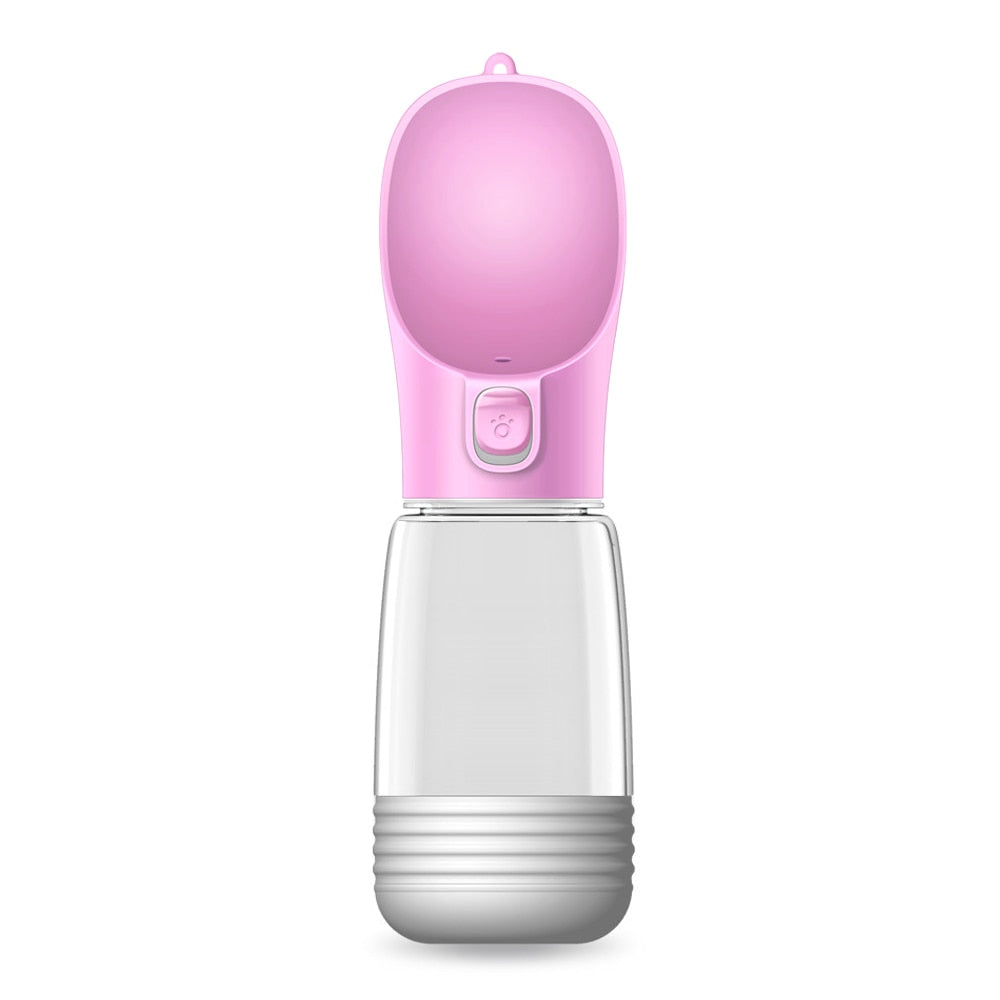 Our Portable Dog Water Bottle is specially designed to keep your dog happy, healthy & hydrated while on the go. It dispenses the perfect amount of water into the attached mini bowl. Let your dog drink and then press the button to suck back the unfinished water. It's perfect for walks, hikes, camping, and everyday use!
